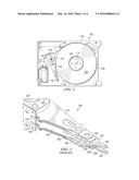 HEAD STACK ASSEMBLY WITH A FLEXIBLE PRINTED CIRCUIT HAVING A MOUTH     CENTERED BETWEEN ARMS diagram and image