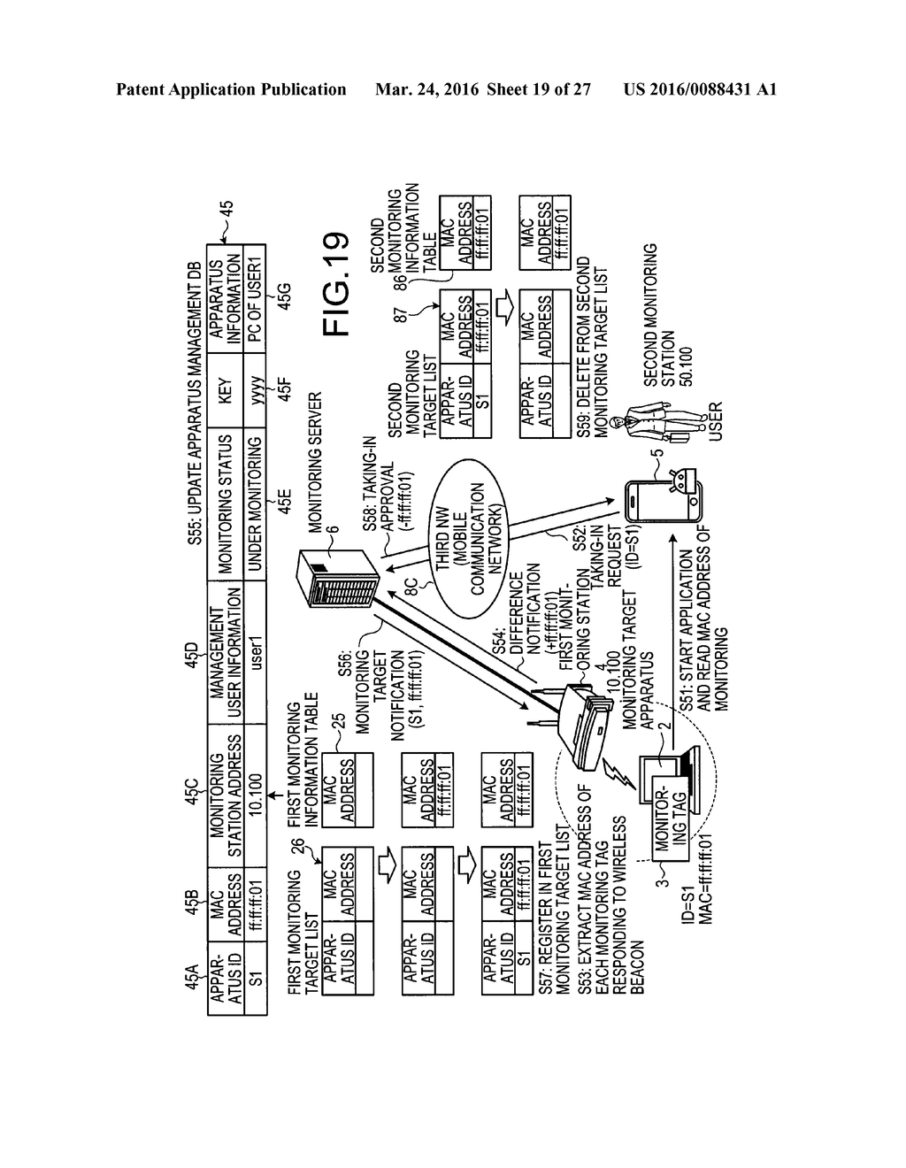 APPARATUS AND METHOD FOR MONITORING A LOCATION OF A MOVABLE INFORMATION     APPARATUS - diagram, schematic, and image 20