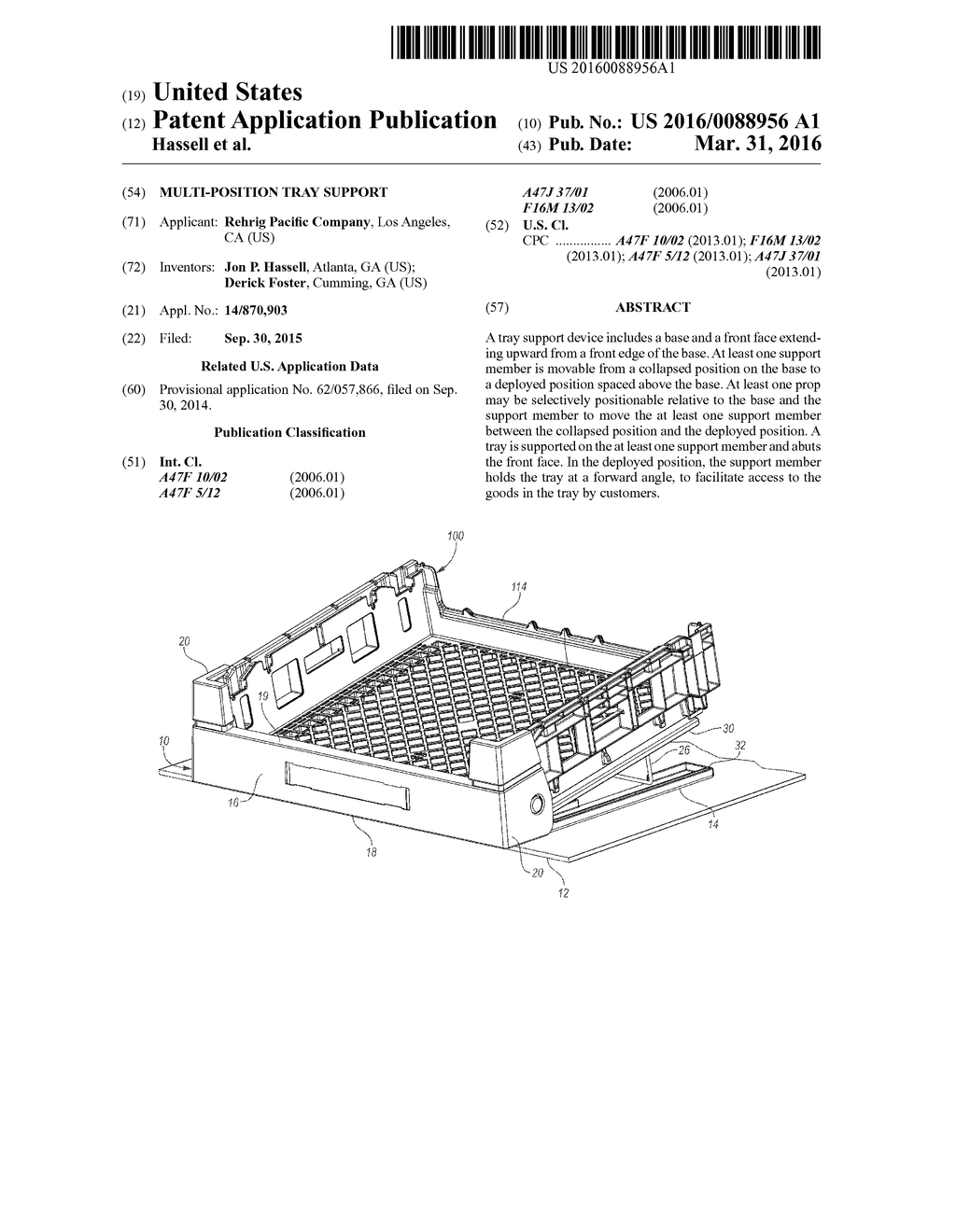 MULTI-POSITION TRAY SUPPORT - diagram, schematic, and image 01