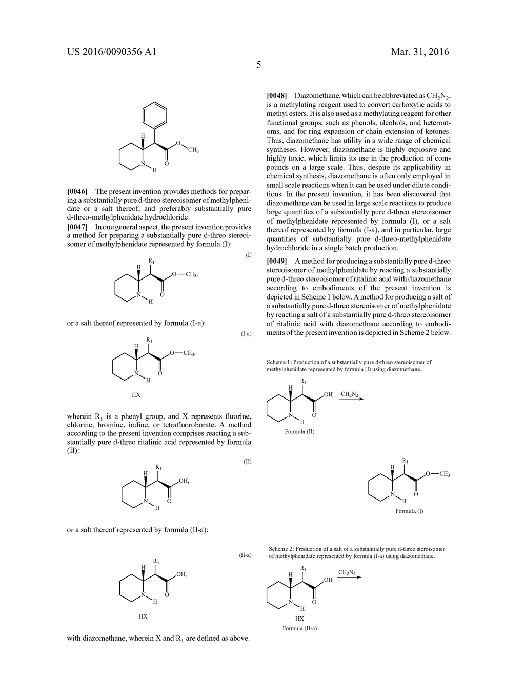 METHODS FOR PREPARING D-THREO-METHYLPHENIDATE USING DIAZOMETHANE, AND     COMPOSITIONS THEREOF - diagram, schematic, and image 06