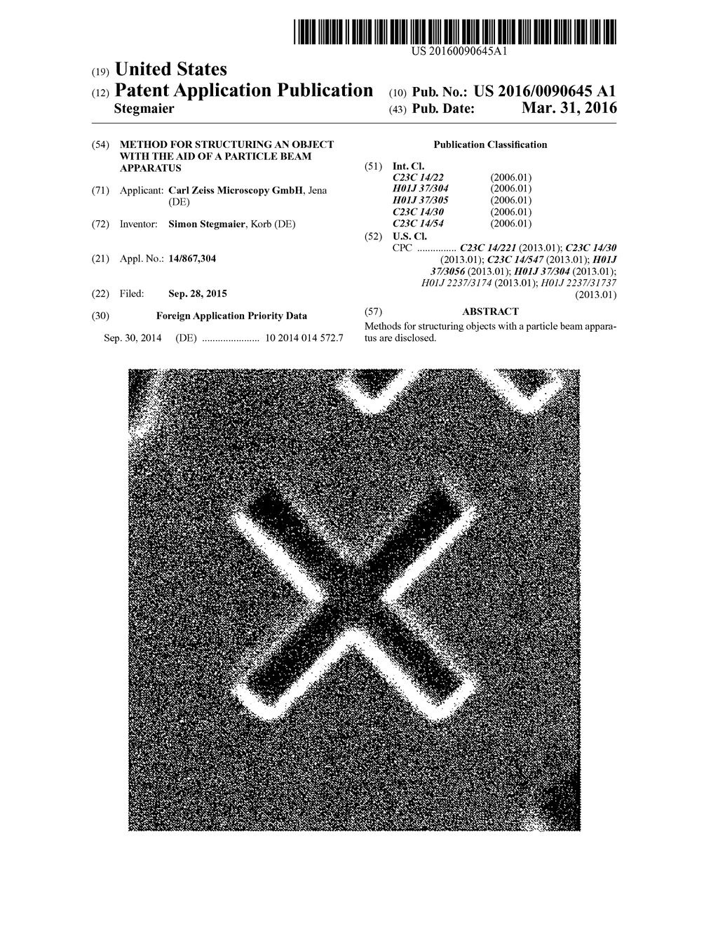 METHOD FOR STRUCTURING AN OBJECT WITH THE AID OF A PARTICLE BEAM APPARATUS - diagram, schematic, and image 01