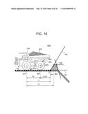 STOP POSITION DETERMINING DEVICE FOR TRANSPORT VEHICLE AND TRANSPORT     VEHICLE WITH THE SAME diagram and image