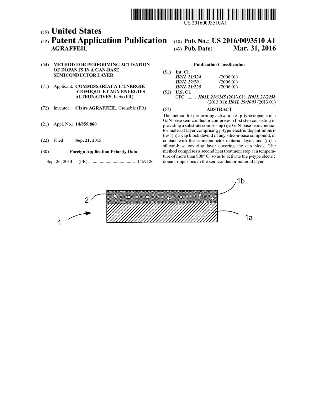 METHOD FOR PERFORMING ACTIVATION OF DOPANTS IN A GAN-BASE SEMICONDUCTOR     LAYER - diagram, schematic, and image 01