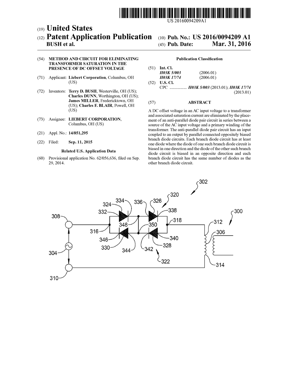 METHOD AND CIRCUIT FOR ELIMINATING TRANSFORMER SATURATION IN THE PRESENCE     OF DC OFFSET VOLTAGE - diagram, schematic, and image 01