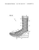 FLAT WEFT-KNITTED UPPER FOR SPORTS SHOES diagram and image