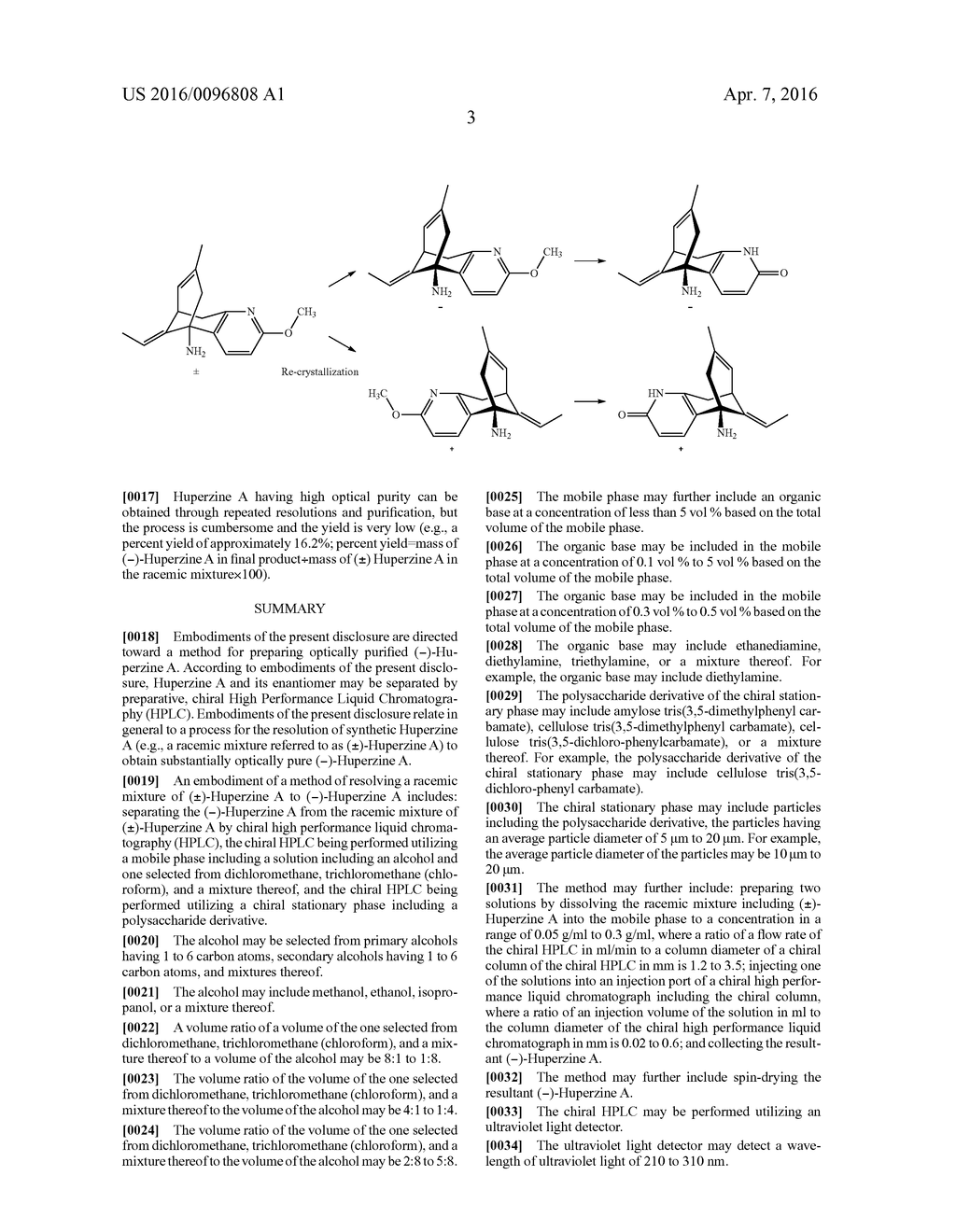 METHODS OF RESOLVING RACEMIC MIXTURE TO OBTAIN (-)-HUPERZINE A - diagram, schematic, and image 07