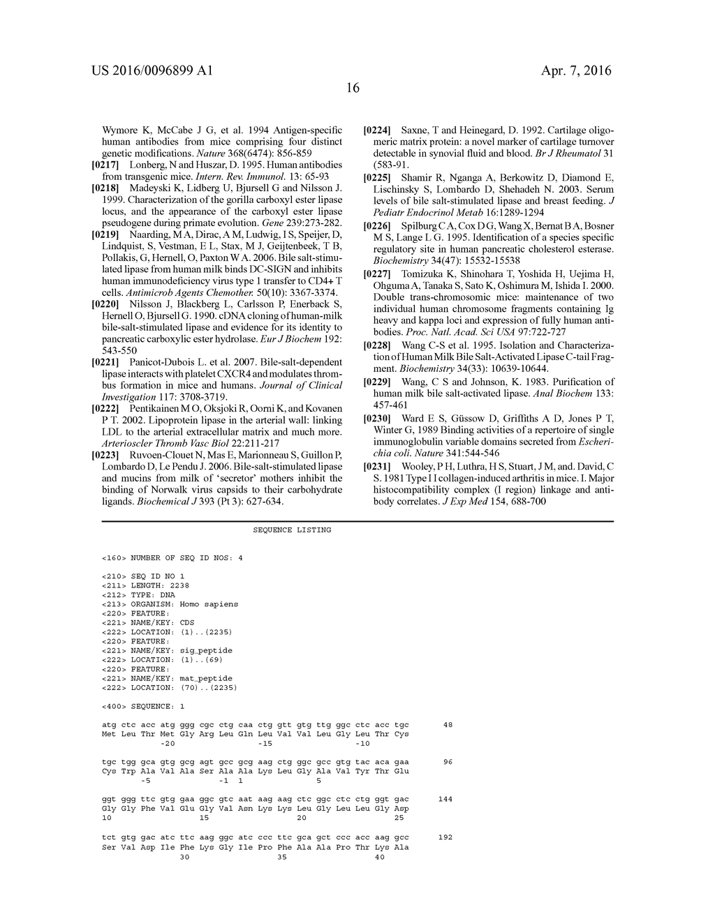 METHODS FOR TREATING JUVENILE ARTHRITIS WITH ANTI-BILE SALT-STIMULATED     LIPASE (BSSL) ANTIBODIES - diagram, schematic, and image 41