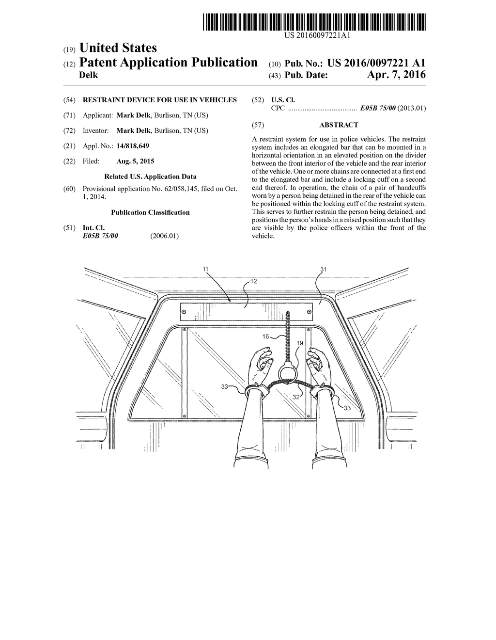 Restraint Device for Use in Vehicles - diagram, schematic, and image 01