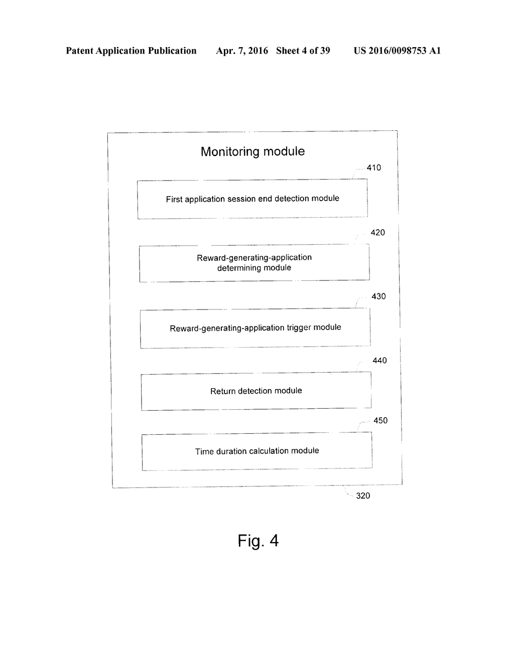 MONITORING AN APPLICATION ON A PROCESSING DEVICE AND GENERATING REWARDS - diagram, schematic, and image 05