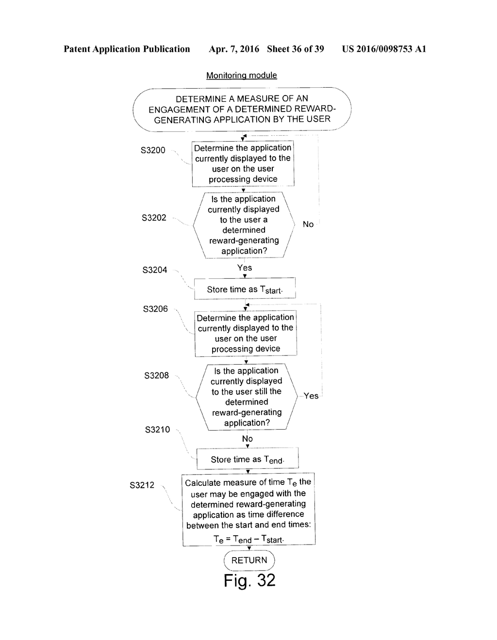 MONITORING AN APPLICATION ON A PROCESSING DEVICE AND GENERATING REWARDS - diagram, schematic, and image 37