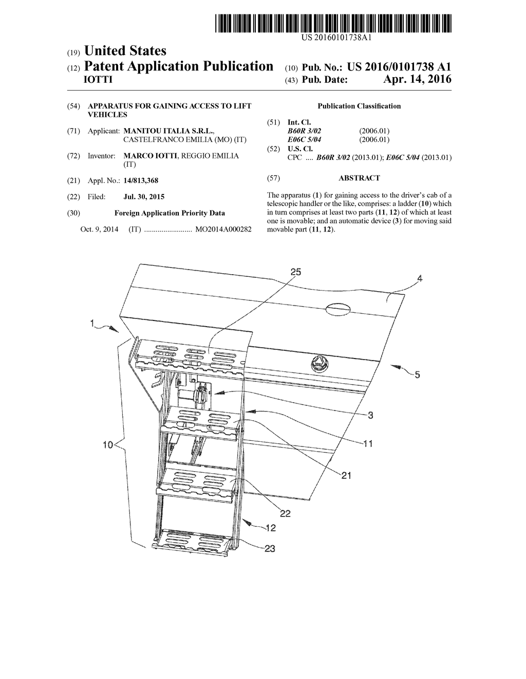 APPARATUS FOR GAINING ACCESS TO LIFT VEHICLES - diagram, schematic, and image 01