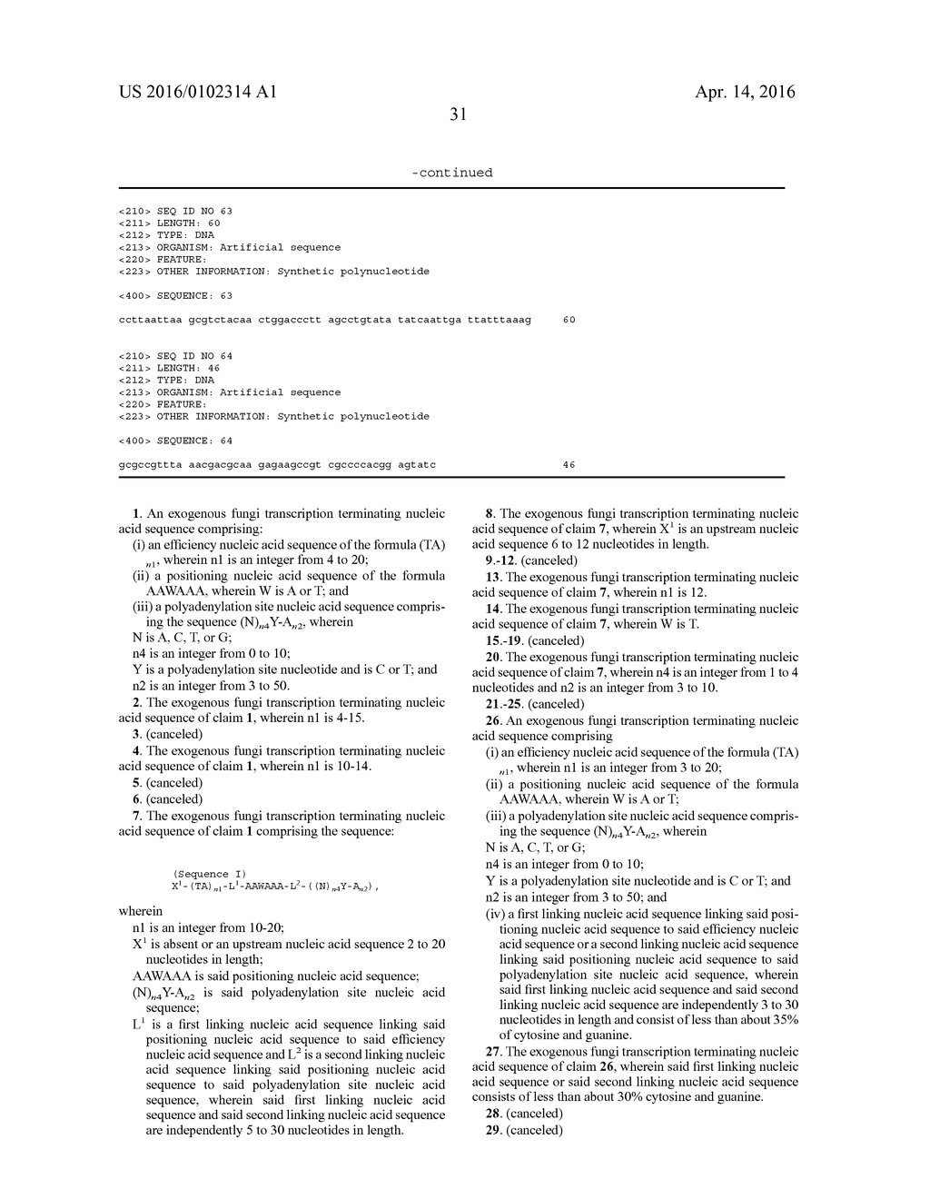 EXOGENOUS TERMINATORS FOR CONTROLLING FUNGAL GENE EXPRESSION - diagram, schematic, and image 38