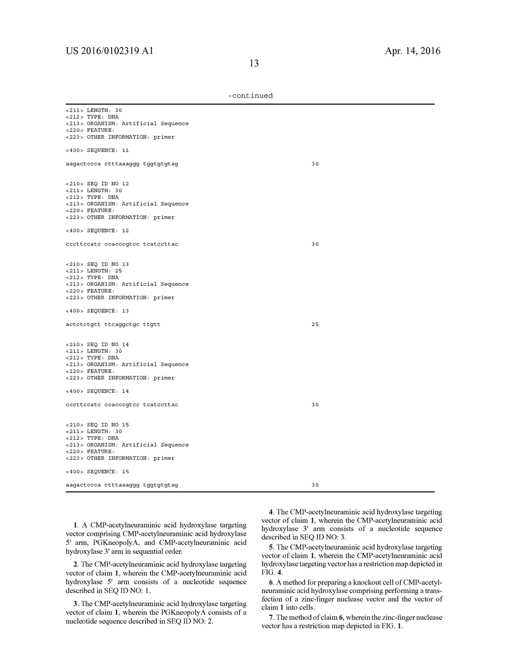 CMP-ACETYLNEURAMINIC ACID HYDROXYLASE TARGETING VECTOR, TRANSGENIC ANIMAL     FOR XENOTRANSPLANTATION INTRODUCED WITH THE VECTOR, AND METHOD OF     MANUFACTURING THE SAME - diagram, schematic, and image 26