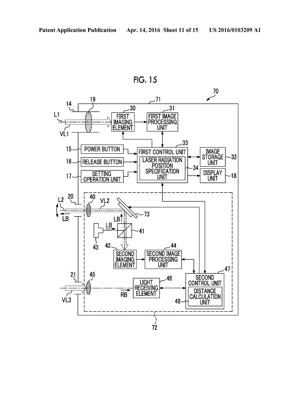 IMAGING DEVICE AND THREE-DIMENSIONAL-MEASUREMENT DEVICE - diagram, schematic, and image 12