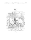 SEMICONDUCTOR DEVICE HAVING A PLURALITY OF CIRCUITS ARRANGED ON A SIDE OF     A SEMICONDUCTOR CHIP diagram and image