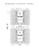 SEMICONDUCTOR DEVICE HAVING A PLURALITY OF CIRCUITS ARRANGED ON A SIDE OF     A SEMICONDUCTOR CHIP diagram and image