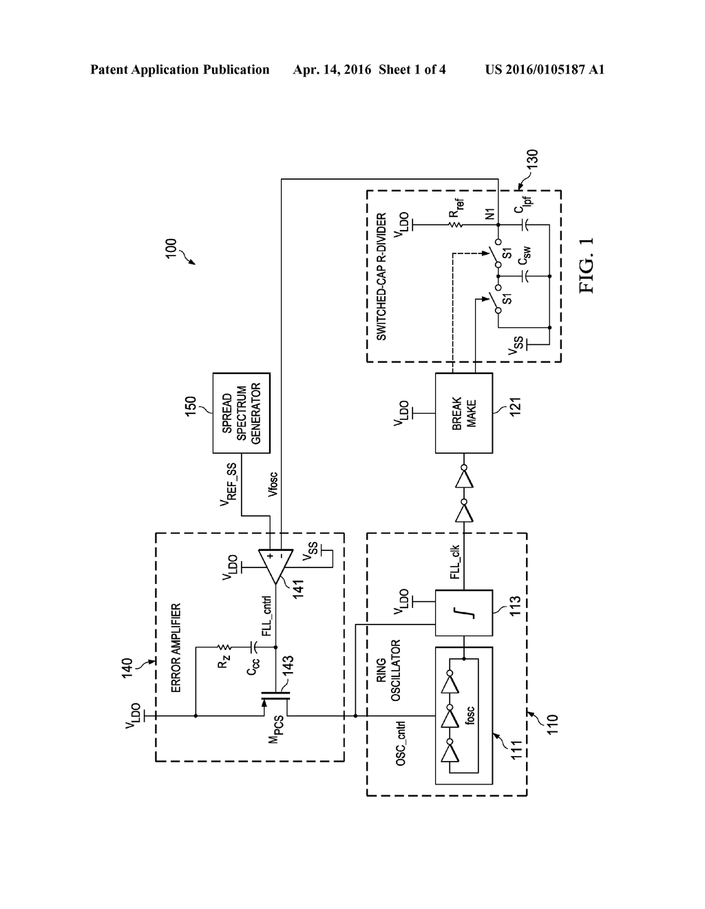 FLL OSCILLATOR/CLOCK WITH AN FLL CONTROL LOOP INCLUDING A SWITCHED     CAPACITOR RESISTIVE DIVIDER - diagram, schematic, and image 02