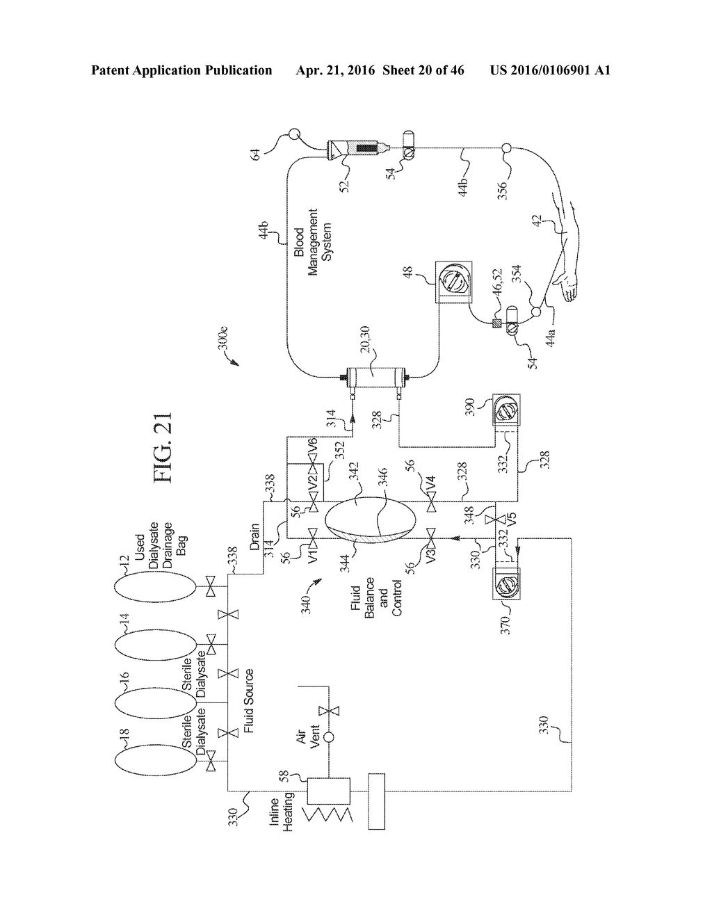 RENAL FAILURE THERAPY MACHINES AND METHODS INCLUDING CONVECTIVE AND     DIFFUSIVE CLEARANCE - diagram, schematic, and image 21