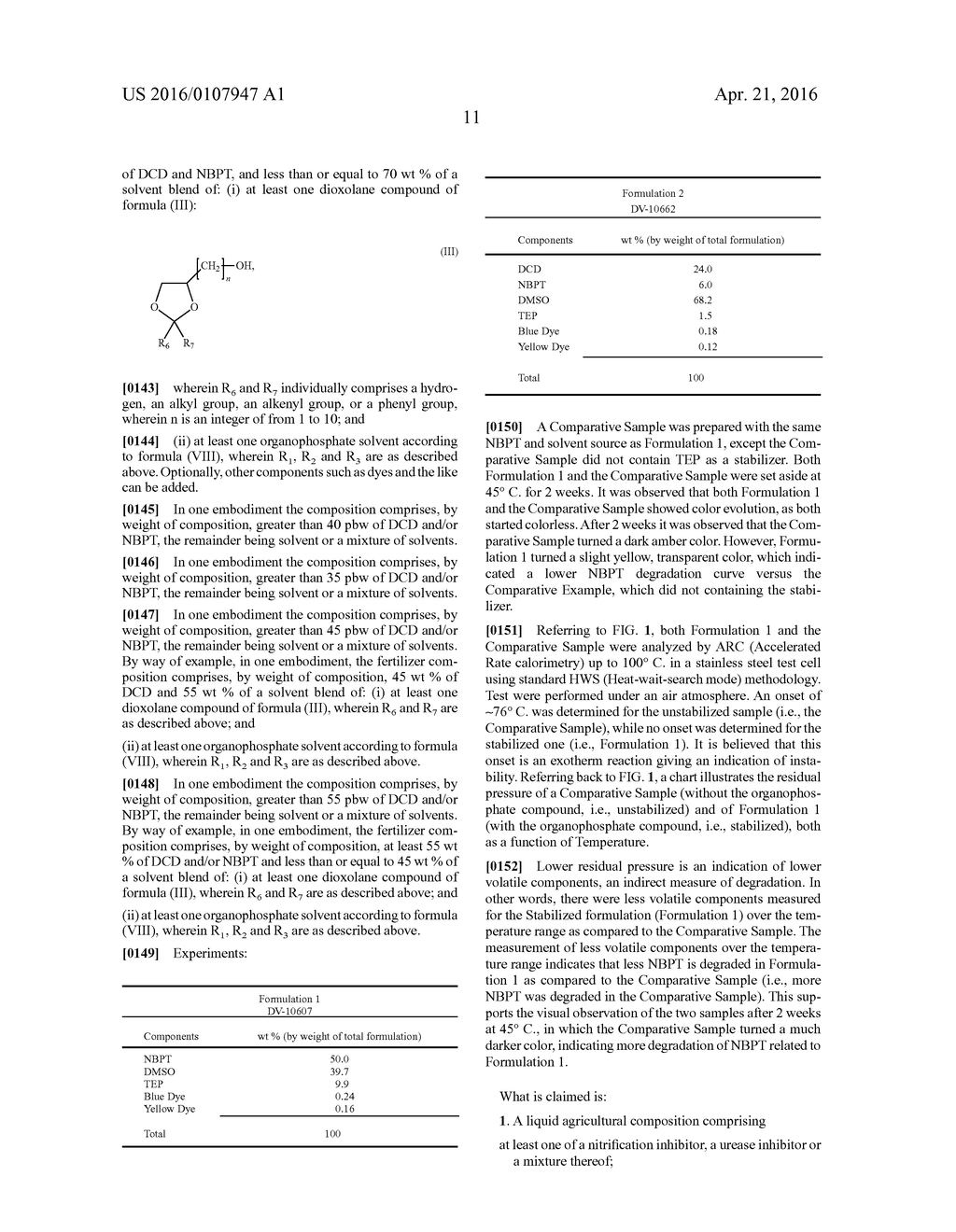 SOLVENT SYSTEMS FOR DICYANDIAMIDE AND/OR ALKYL THIOPHOSPHORIC TRIAMIDE AND     USE IN AGRICULTURAL APPLICATIONS - diagram, schematic, and image 13