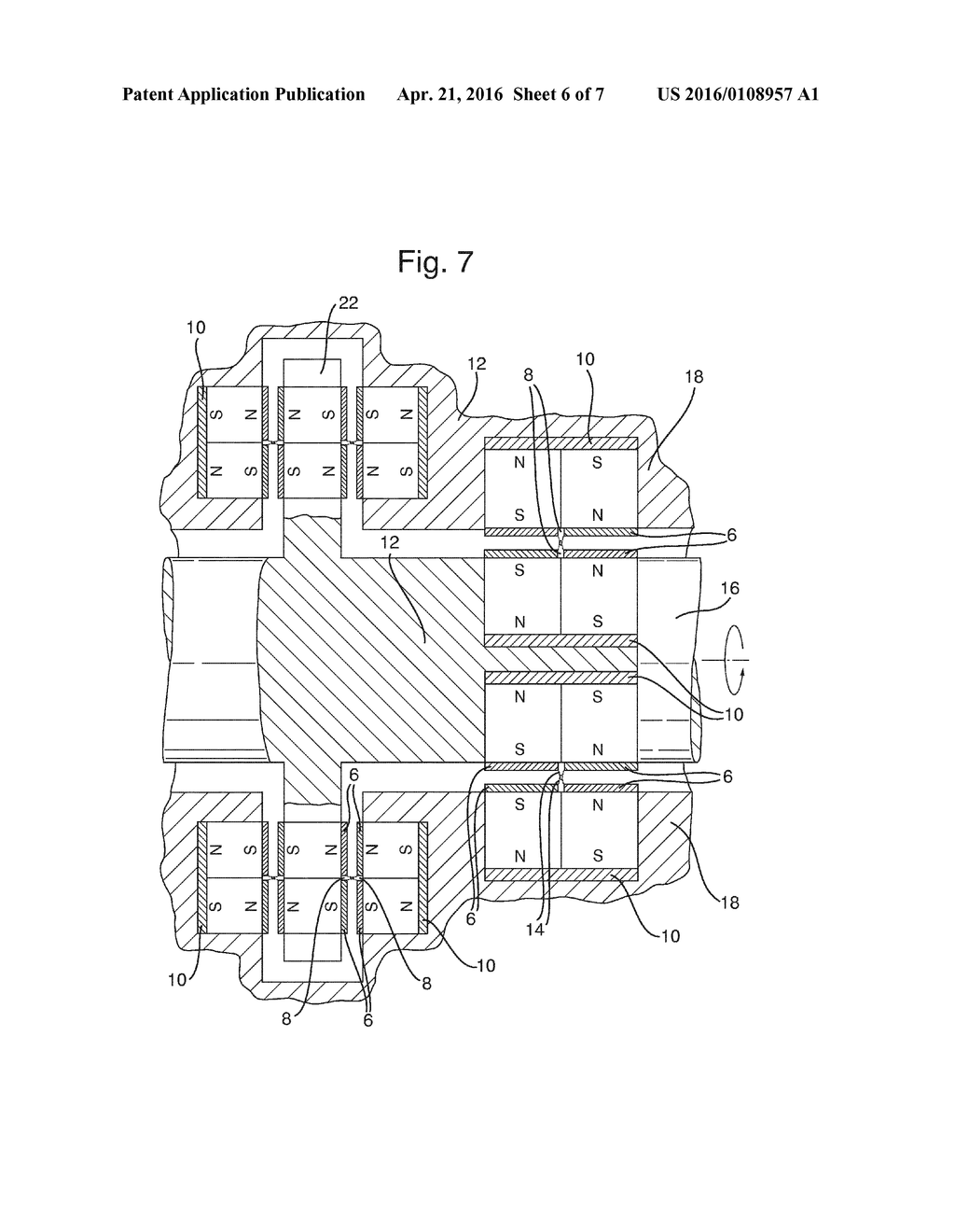 MAGNETIC BEARING HAVING PERMANENT MAGNET ASSEMBLIES WITH REPULSIVE BEARING     SURFACES - diagram, schematic, and image 07