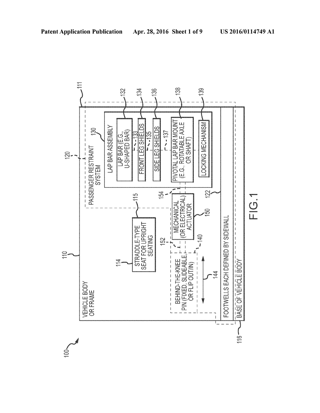 PASSENGER RESTRAINT FOR UPRIGHT, STRADDLE-TYPE SEATING IN AN AMUSEMENT     PARK RIDE VEHICLE - diagram, schematic, and image 02