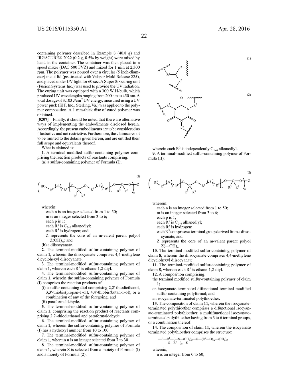 MULTIFUNCTIONAL SULFUR-CONTAINING POLYMERS, COMPOSITIONS THEREOF AND     METHODS OF USE - diagram, schematic, and image 23
