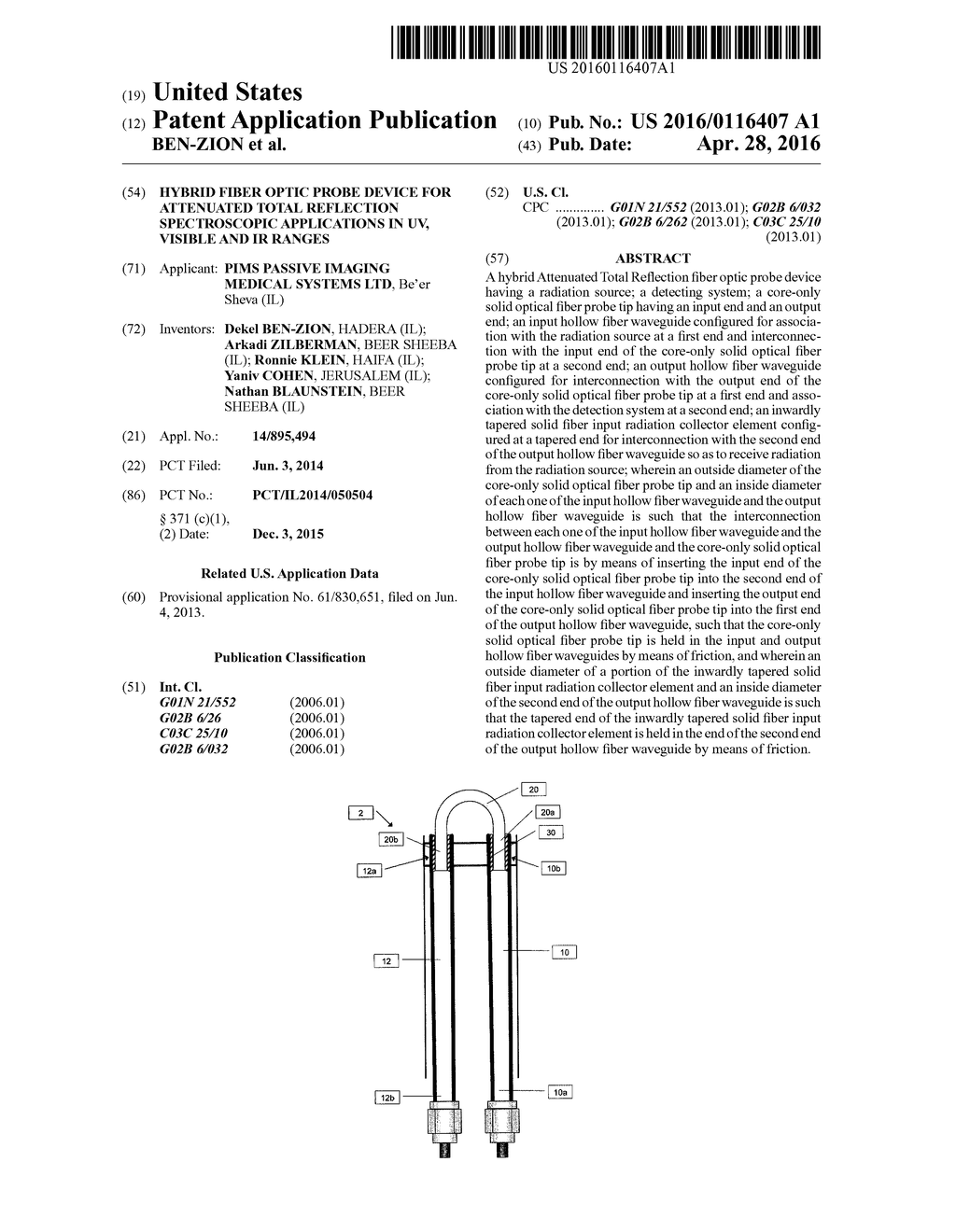 HYBRID FIBER OPTIC PROBE DEVICE FOR ATTENUATED TOTAL REFLECTION     SPECTROSCOPIC APPLICATIONS IN UV, VISIBLE AND IR RANGES - diagram, schematic, and image 01