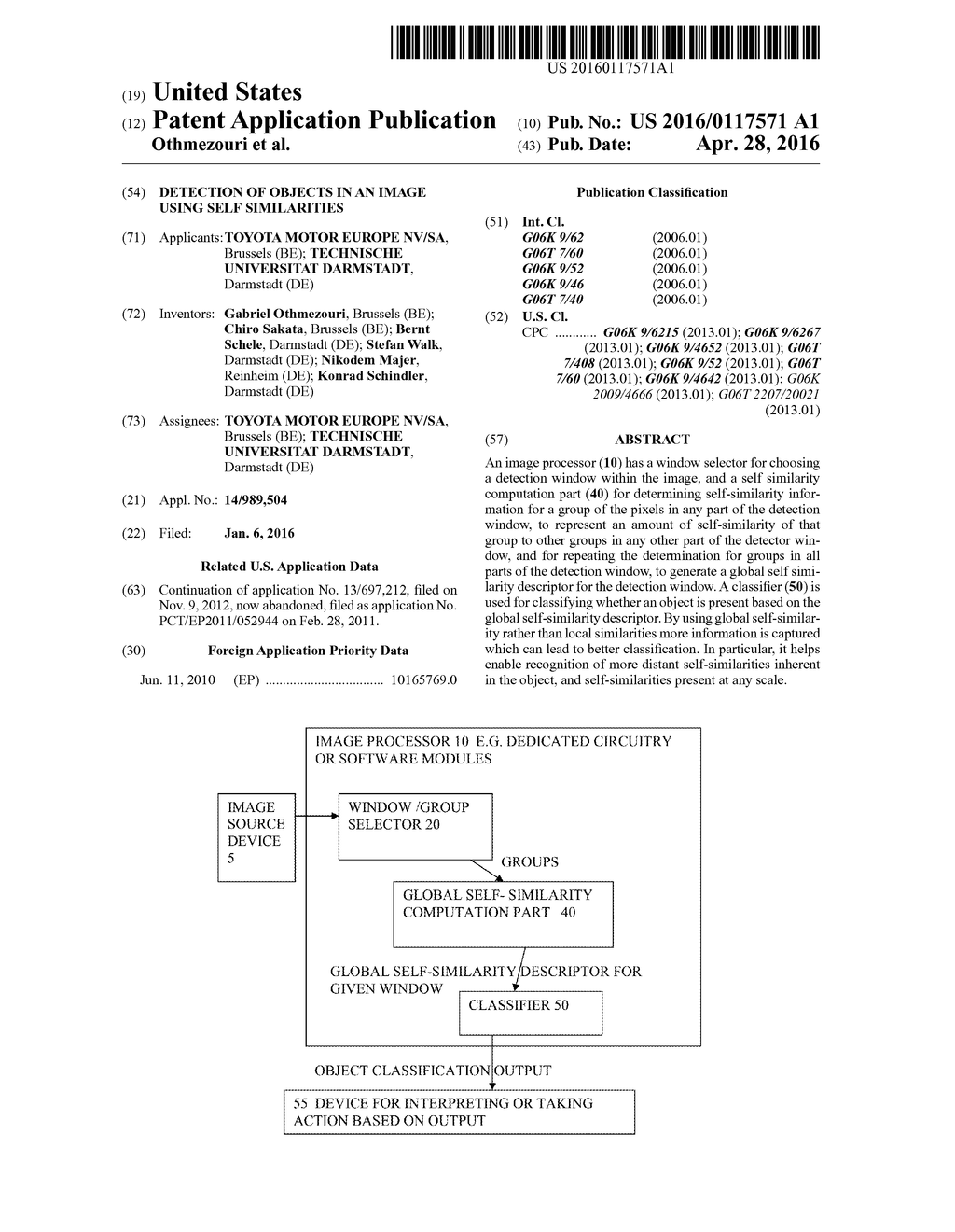 DETECTION OF OBJECTS IN AN IMAGE USING SELF SIMILARITIES - diagram, schematic, and image 01