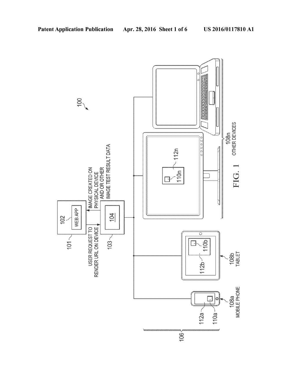 Method and Apparatus for Rendering an Image for an Entire Web Page on     Physical Devices - diagram, schematic, and image 02