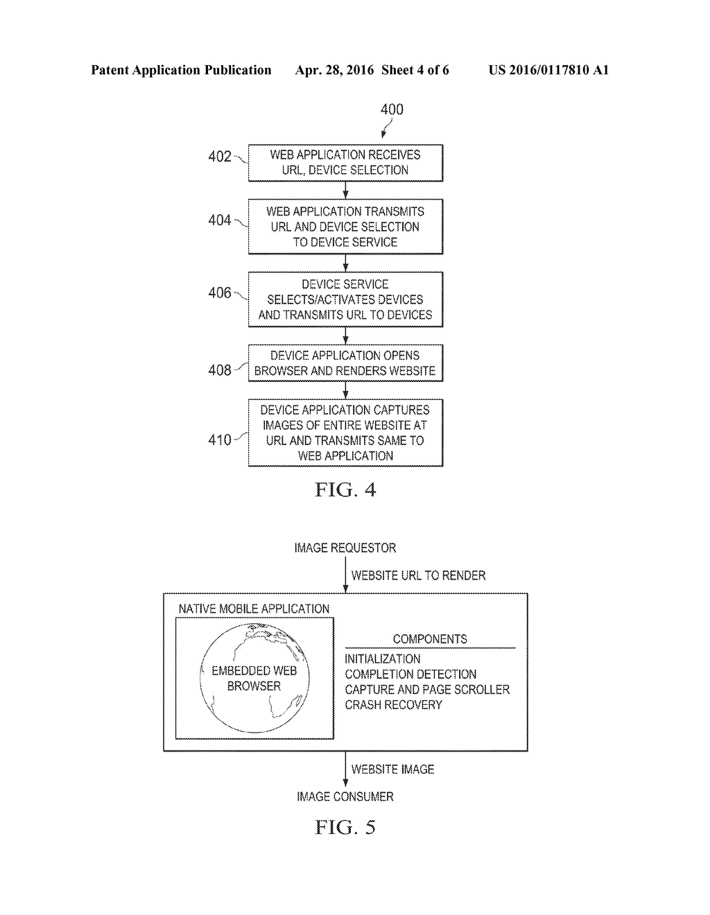 Method and Apparatus for Rendering an Image for an Entire Web Page on     Physical Devices - diagram, schematic, and image 05