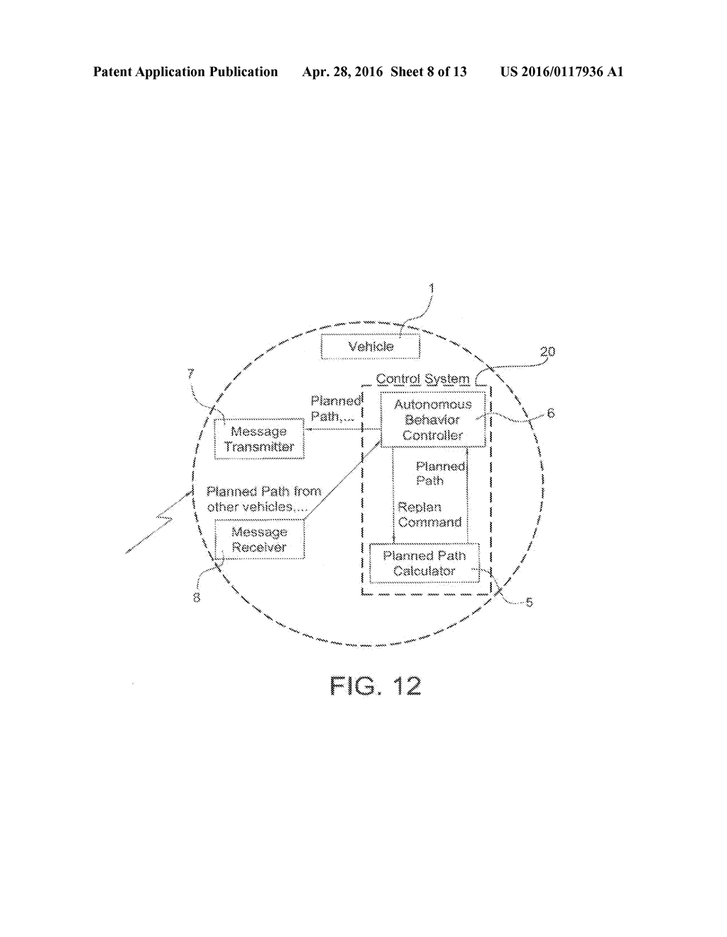 AUTONOMOUS VEHICLE AND METHOD FOR COORDINATING THE PATHS OF MULTIPLE     AUTONOMOUS VEHICLES - diagram, schematic, and image 09