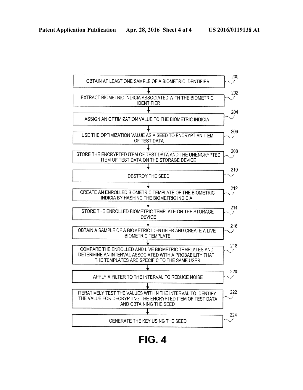 DYNAMIC SEED AND KEY GENERATION FROM BIOMETRIC INDICIA - diagram, schematic, and image 05