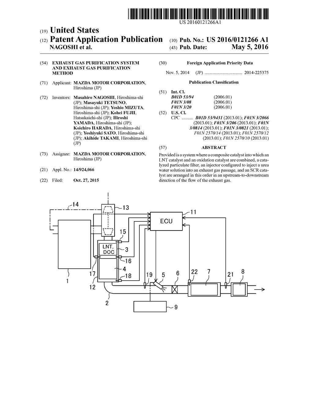 EXHAUST GAS PURIFICATION SYSTEM AND EXHAUST GAS PURIFICATION METHOD - diagram, schematic, and image 01