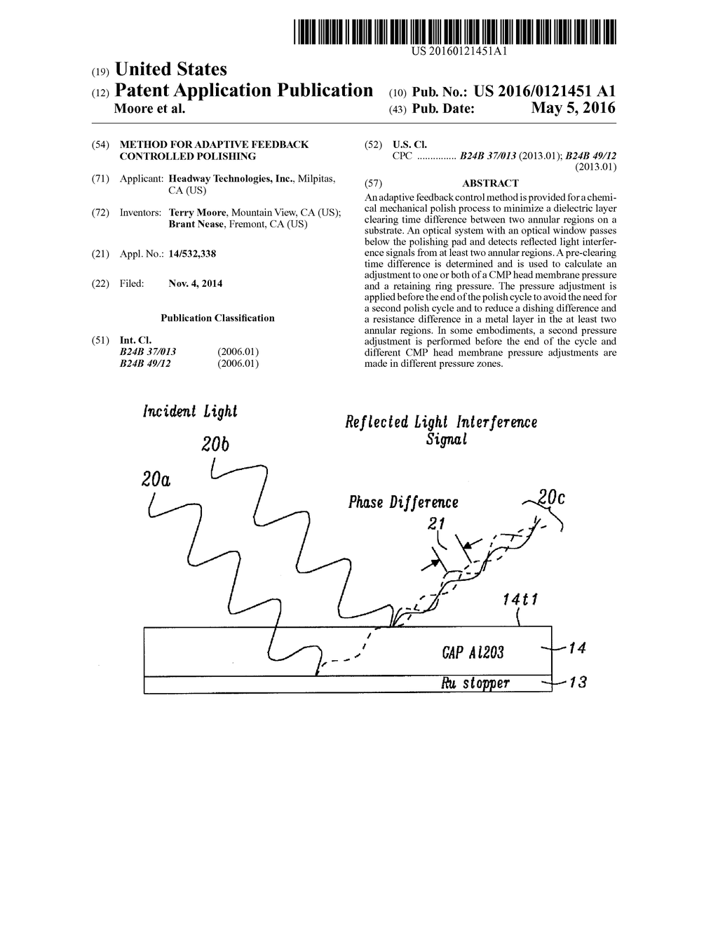 Method for Adaptive Feedback Controlled Polishing - diagram, schematic, and image 01