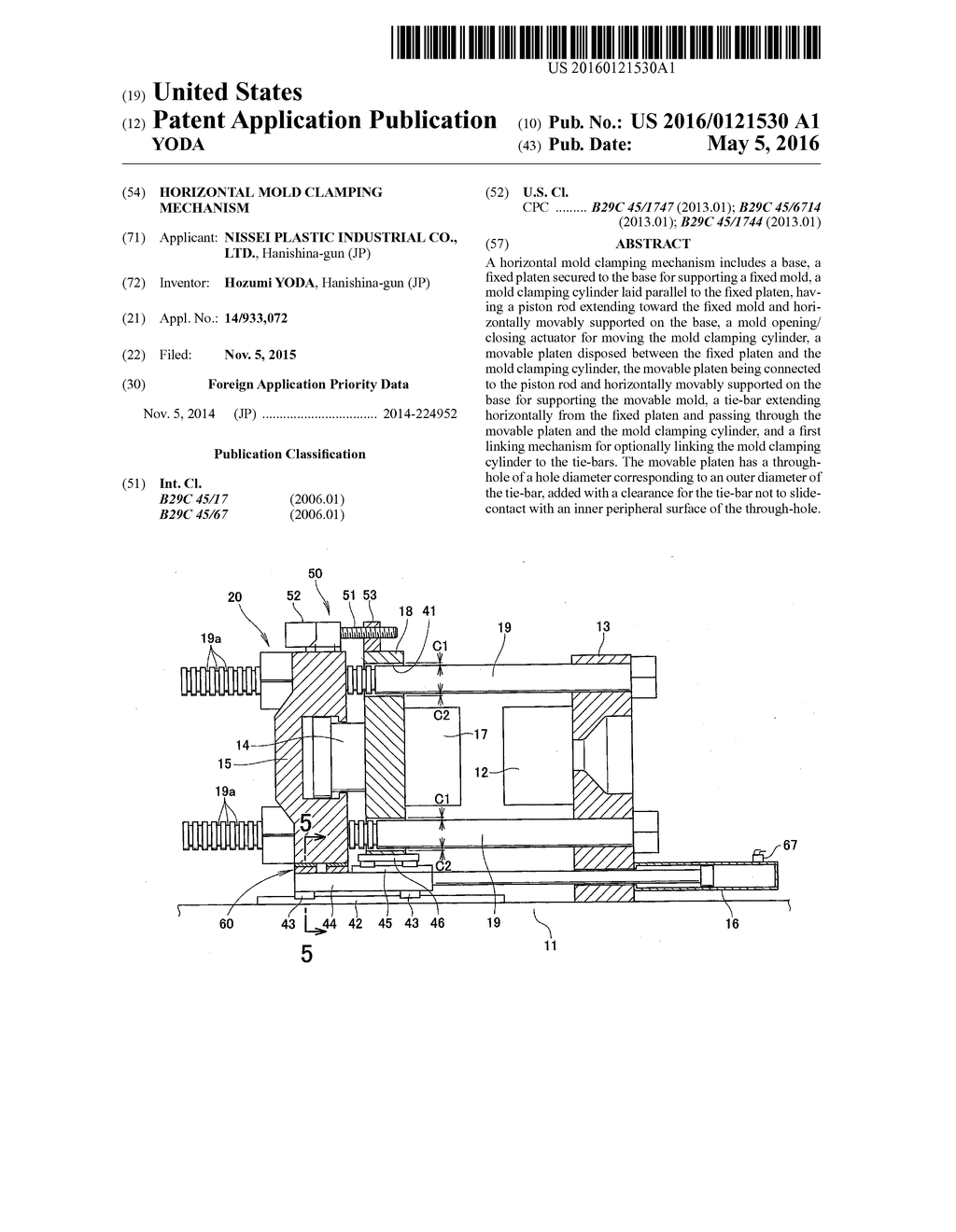 HORIZONTAL MOLD CLAMPING MECHANISM - diagram, schematic, and image 01