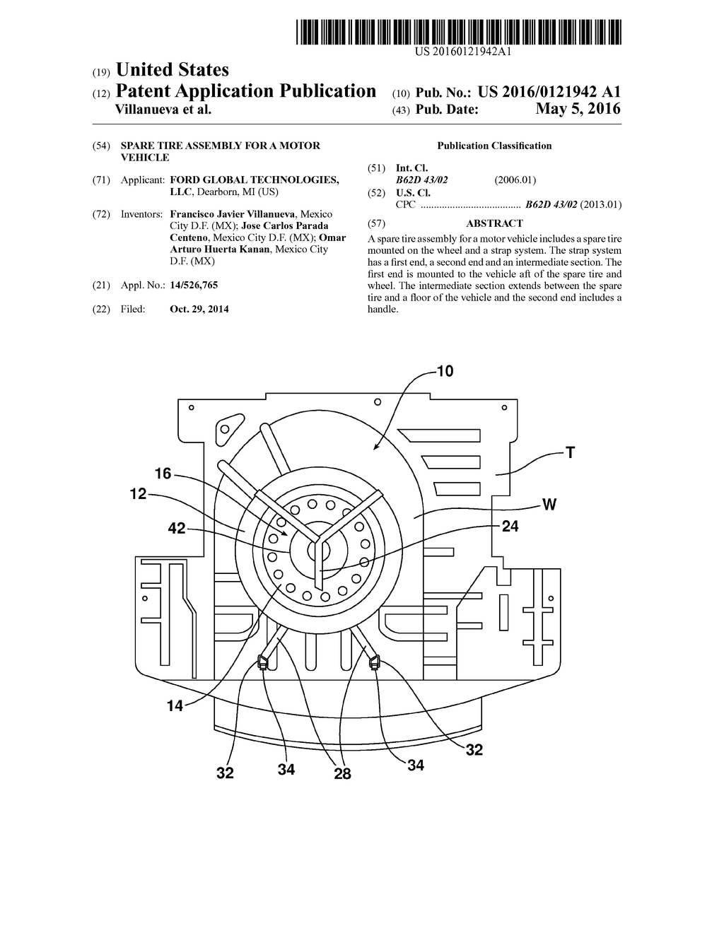 SPARE TIRE ASSEMBLY FOR A MOTOR VEHICLE - diagram, schematic, and image 01