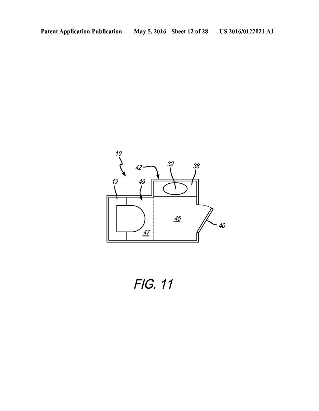 LAVATORY WITH RECESSED FLIGHT ATTENDANT SEAT - diagram, schematic, and image 13