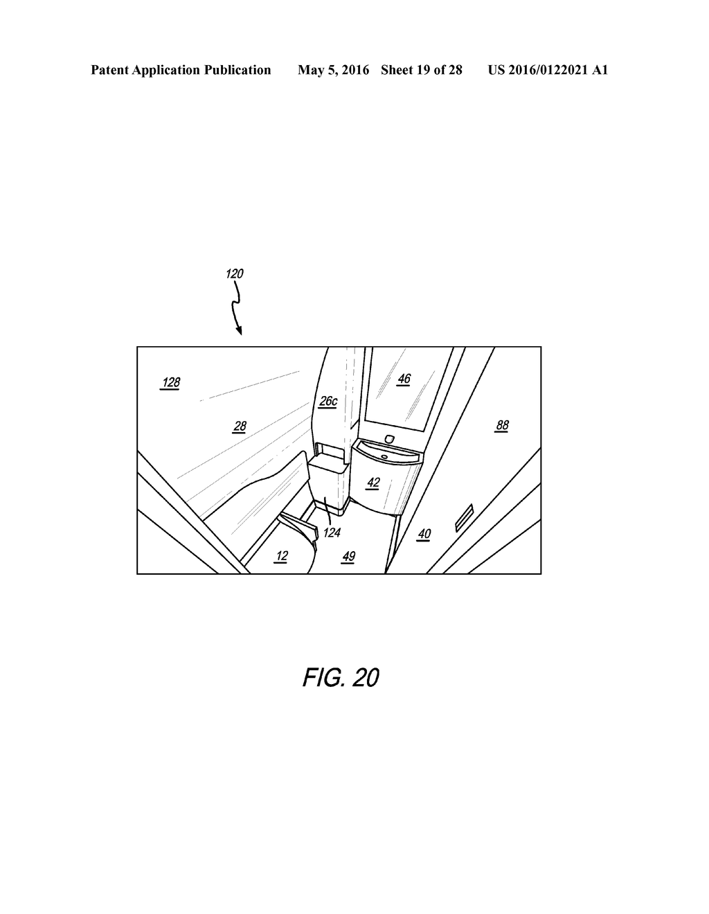 LAVATORY WITH RECESSED FLIGHT ATTENDANT SEAT - diagram, schematic, and image 20