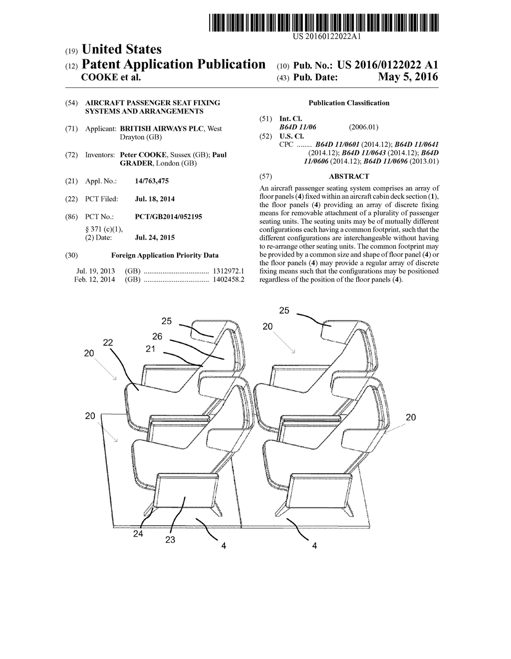 AIRCRAFT PASSENGER SEAT FIXING SYSTEMS AND ARRANGEMENTS - diagram, schematic, and image 01