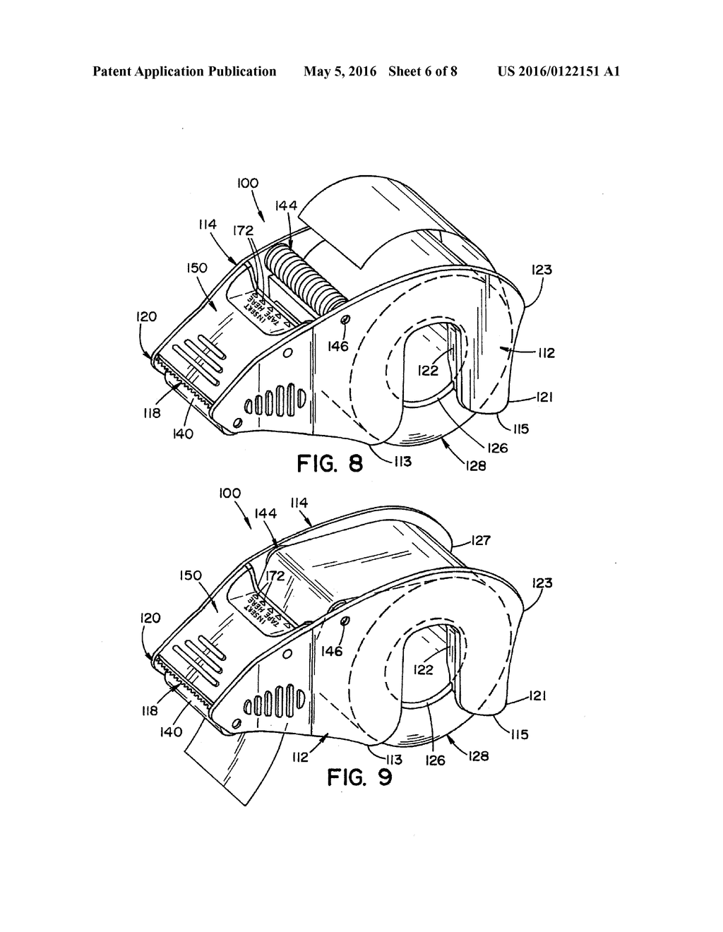 ADHESIVE TAPE DISPENSER FOR FOLDED EDGE TAPE - diagram, schematic, and image 07