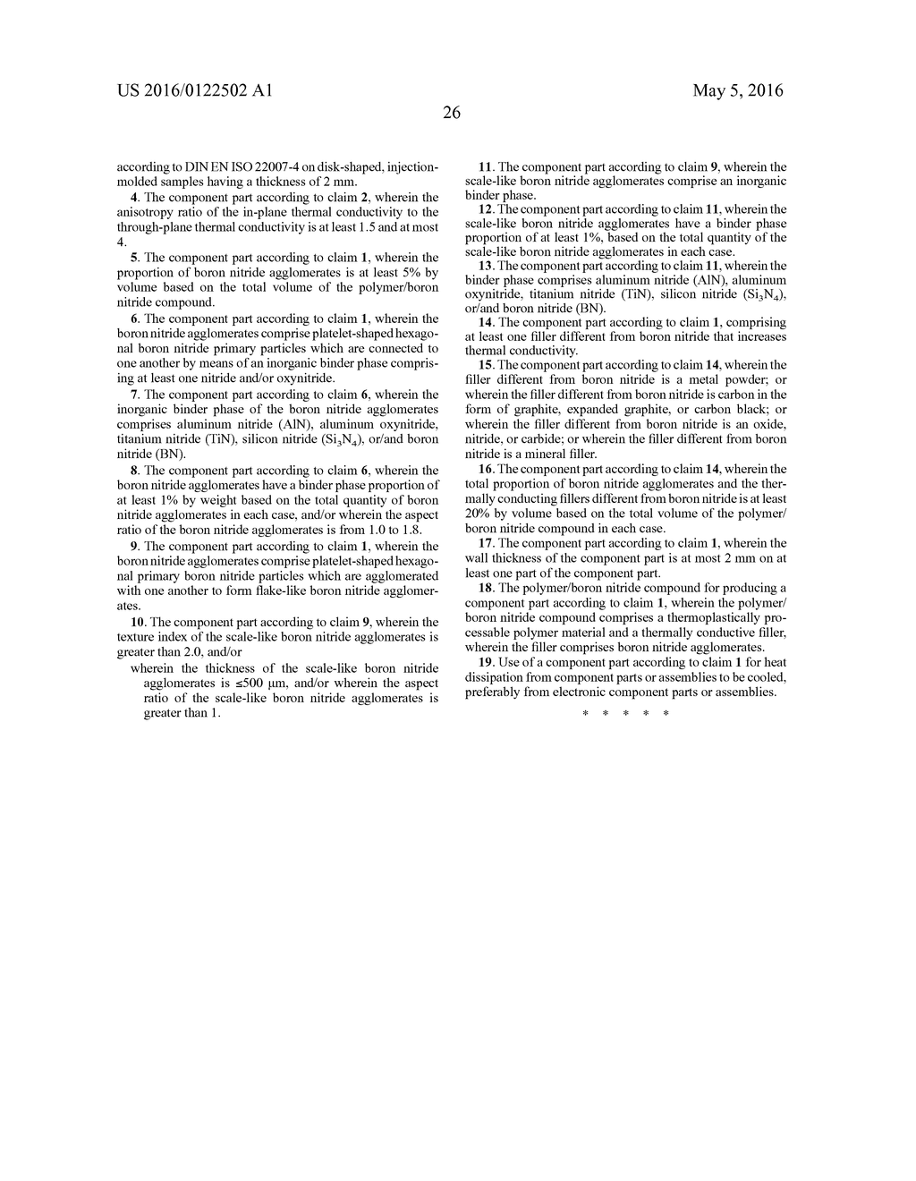 COMPONENT PARTS PRODUCED BY THERMOPLASTIC PROCESSING OF POLYMER/BORON     NITRIDE COMPOUNDS, POLYMER/BORON NITRIDE COMPOUNDS FOR PRODUCING SUCH     COMPONENT PARTS AND USE THEREOF - diagram, schematic, and image 31