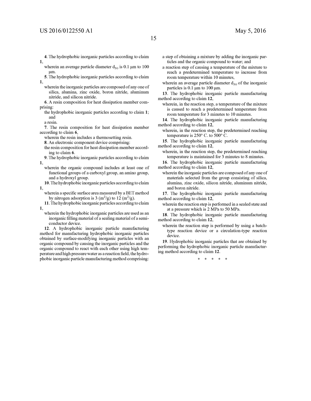 HYDROPHOBIC INORGANIC PARTICLES, RESIN COMPOSITION FOR HEAT DISSIPATION     MEMBER, ELECTRONIC COMPONENT DEVICE AND HYDROPHOBIC INORGANIC PARTICLE     MANUFACTURING METHOD - diagram, schematic, and image 18