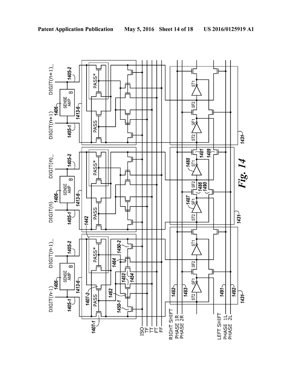 APPARATUSES AND METHODS FOR PERFORMING LOGICAL OPERATIONS USING SENSING     CIRCUITRY - diagram, schematic, and image 15