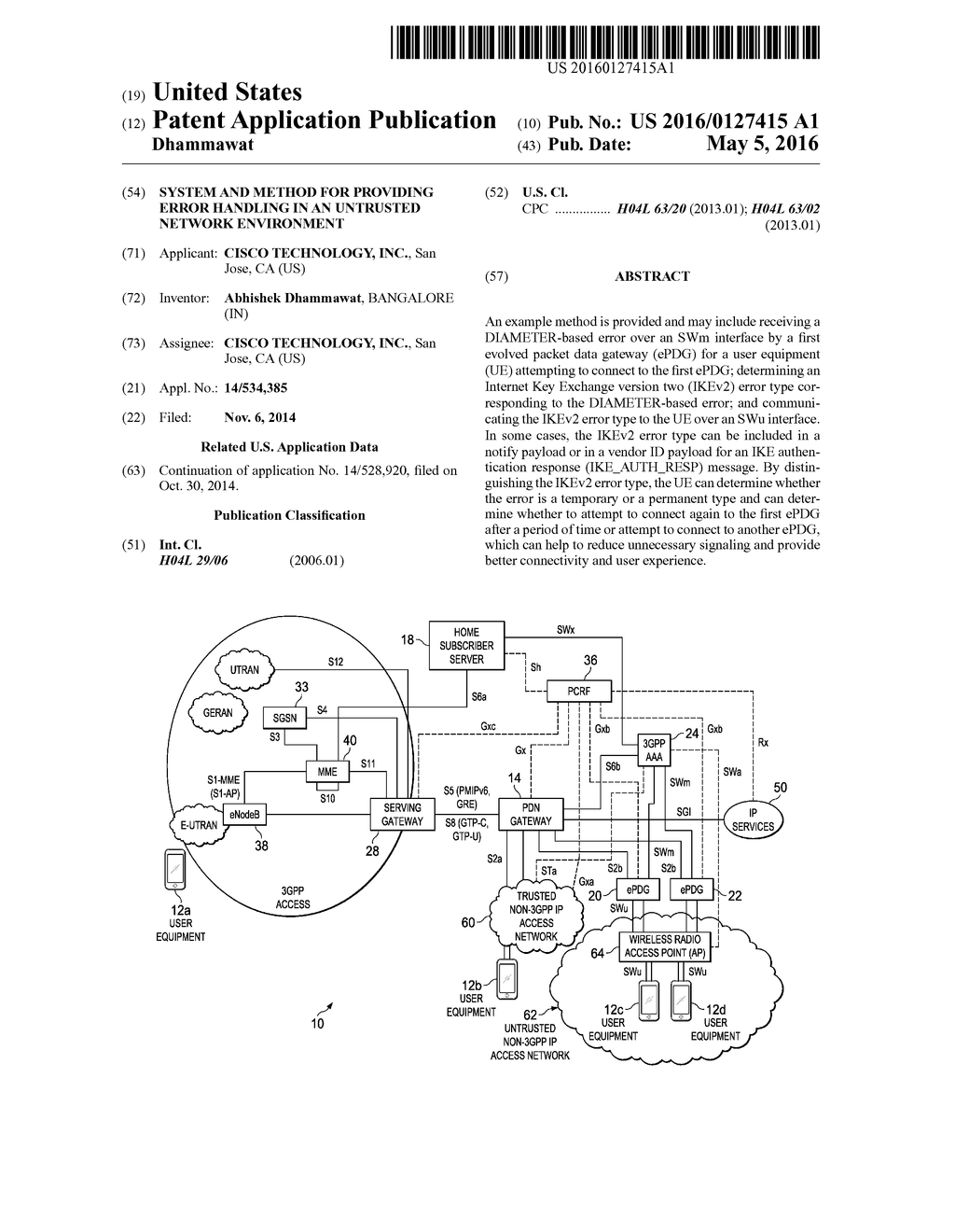 SYSTEM AND METHOD FOR PROVIDING ERROR HANDLING IN AN UNTRUSTED NETWORK     ENVIRONMENT - diagram, schematic, and image 01