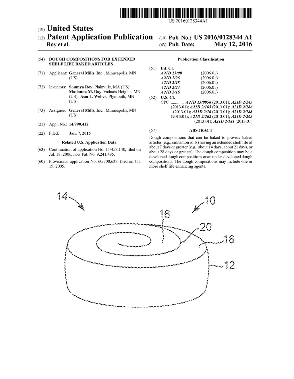 Dough Compositions for Extended Shelf Life Baked Articles - diagram, schematic, and image 01