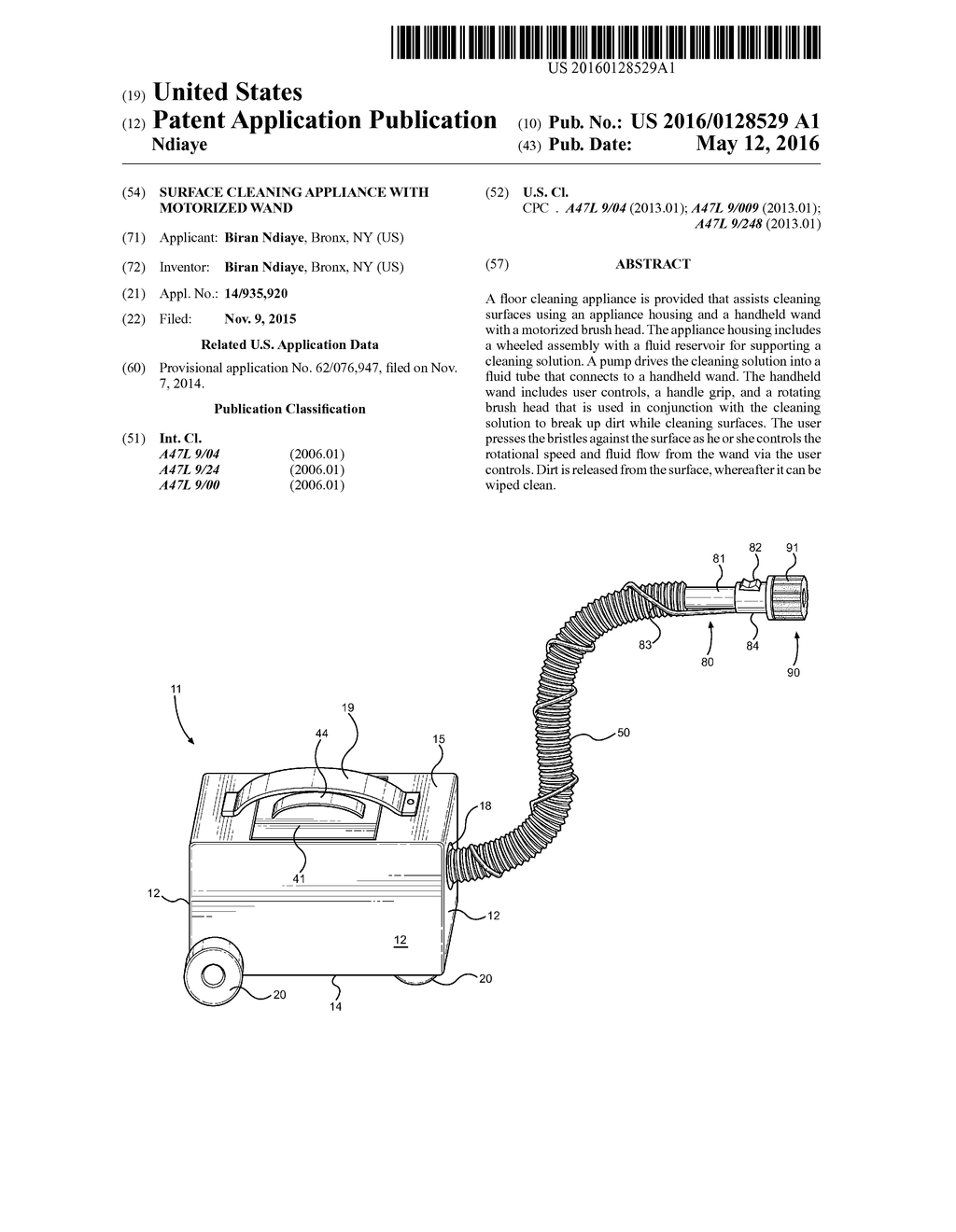 Surface Cleaning Appliance with Motorized Wand - diagram, schematic, and image 01