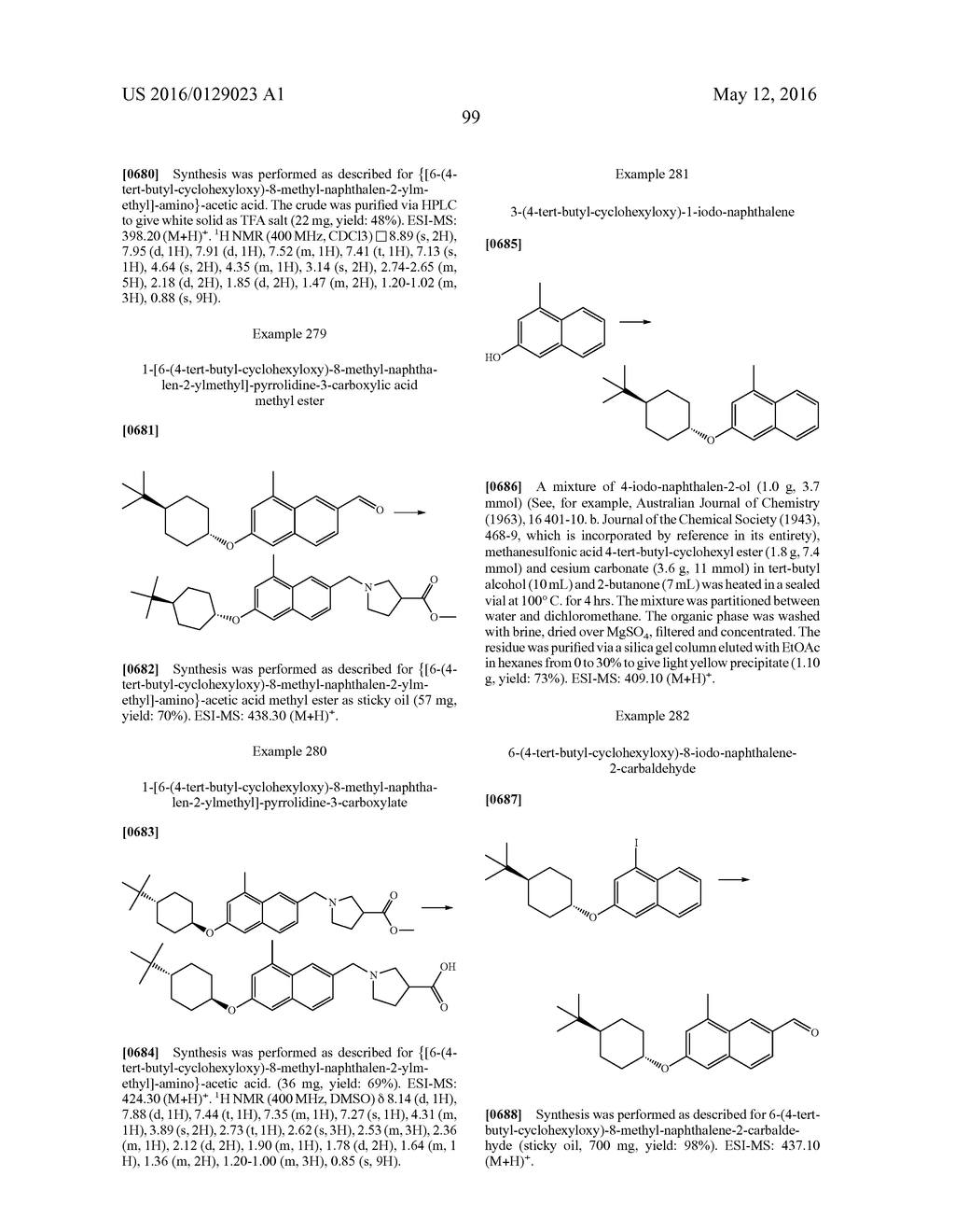 BICYCLIC ARYL SPHINGOSINE 1-PHOSPHATE ANALOGS - diagram, schematic, and image 100