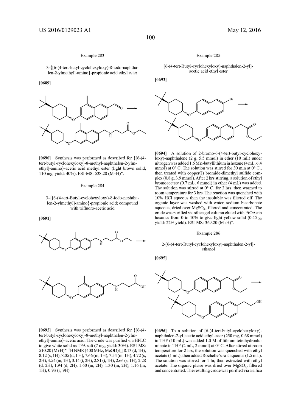 BICYCLIC ARYL SPHINGOSINE 1-PHOSPHATE ANALOGS - diagram, schematic, and image 101