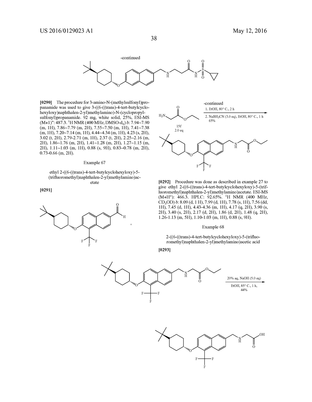 BICYCLIC ARYL SPHINGOSINE 1-PHOSPHATE ANALOGS - diagram, schematic, and image 39