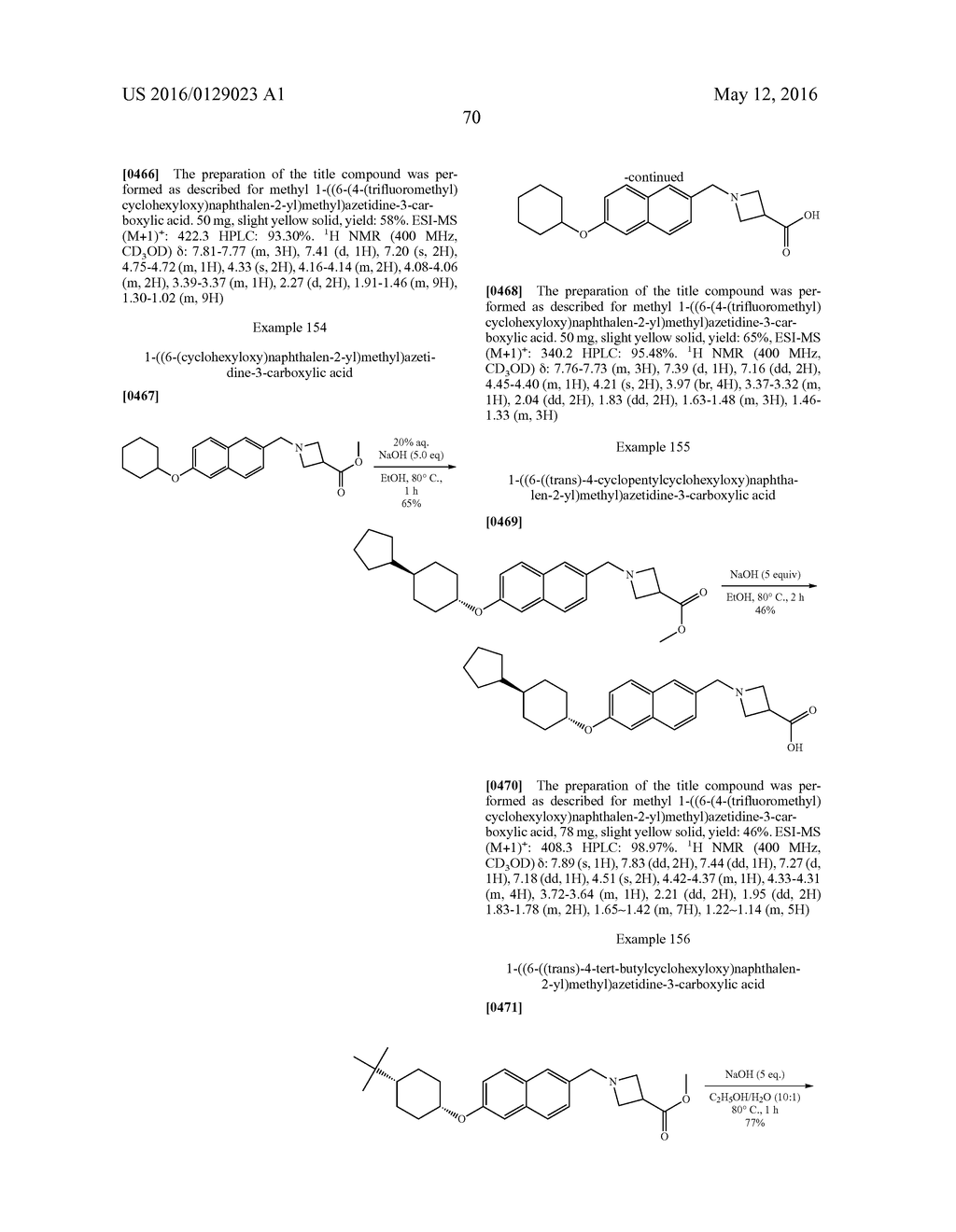 BICYCLIC ARYL SPHINGOSINE 1-PHOSPHATE ANALOGS - diagram, schematic, and image 71